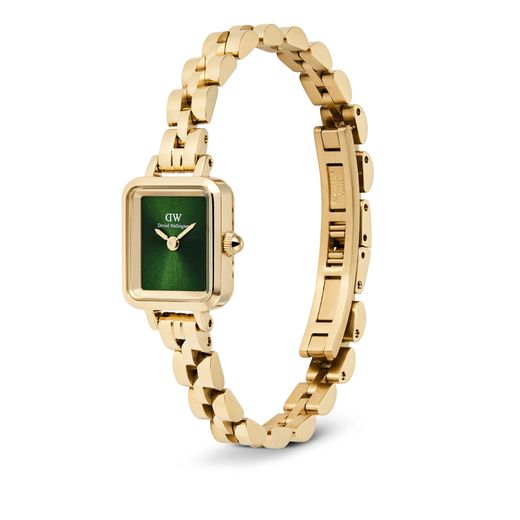 Reloj Daniel Wellington Quadro Mini Arch 3-link Emerald Sunray Gold