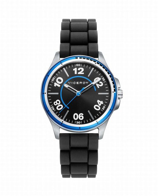 Stahluhr mit Zifferblatt und schwarzem Armband, mit Lautsprecher als Geschenk