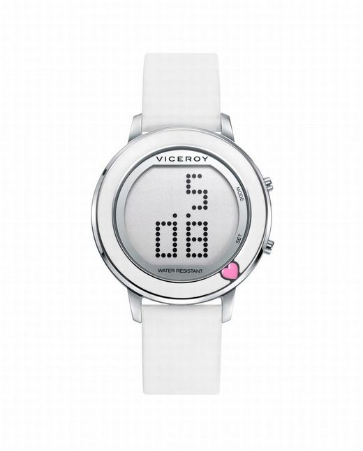 Reloj de acero digital con correa silicona blanca y auriculares inalámbricos de regalo