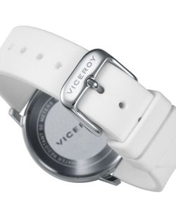 Reloj de acero digital con correa silicona blanca y auriculares inalámbricos de regalo