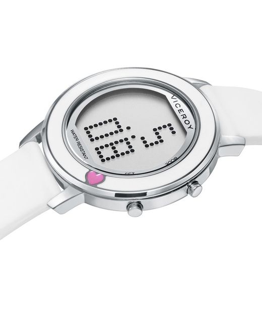 Reloj de acero digital con correa silicona blanca y auriculares inalámbricos de regalo