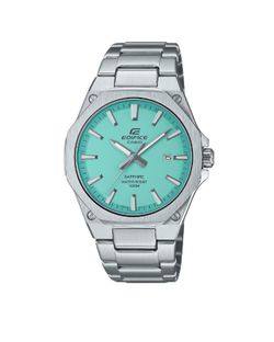 Casio Edifice Herrenuhr aus Stahl mit Tiffany Blue-Saphirglas