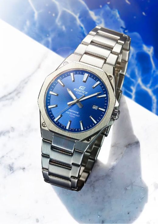 Reloj de hombre Casio Edifice en acero con cristal de zafiro y esfera marino