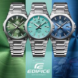 Casio Edifice Herrenuhr aus Stahl mit Saphirglas und grünem Zifferblatt