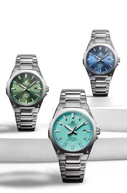 Casio Edifice Herrenuhr aus Stahl mit Saphirglas und grünem Zifferblatt