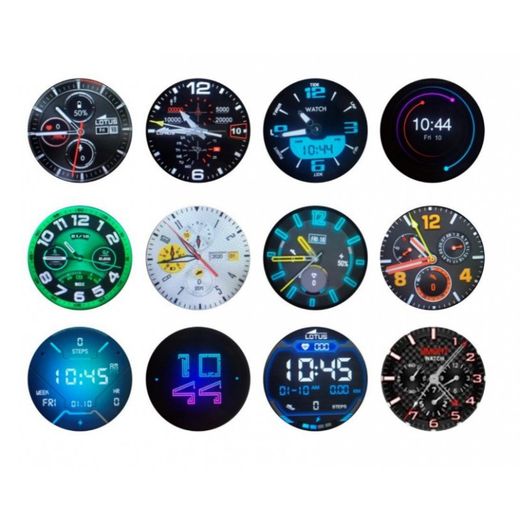 Montre pour homme Lotus smartwatch avec deux bracelets, silicone bleu et silicone noir. Avec haut-parleur et microphone.