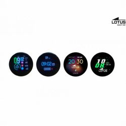 Reloj de hombre smartwatch Lotus con dos correas silicona negra combinadas con piel marrón y piel negra.