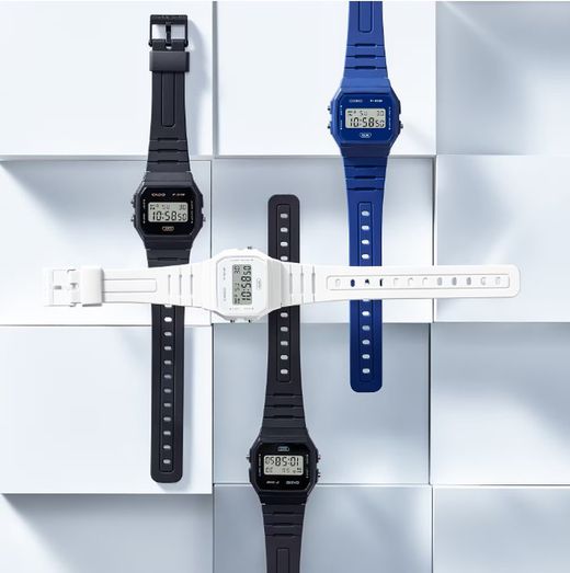 Montre Casio F-91 numérique unisexe, blanche