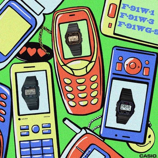 Reloj digital Casio Unisex F-91 color negro