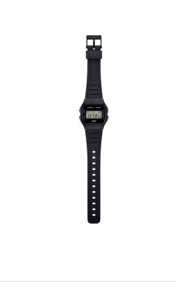 Relógio digital Casio Unisex F-91 em preto com detalhes em cinza