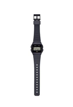 Reloj digital Casio Unisex F-91 color negro y detalles marrones