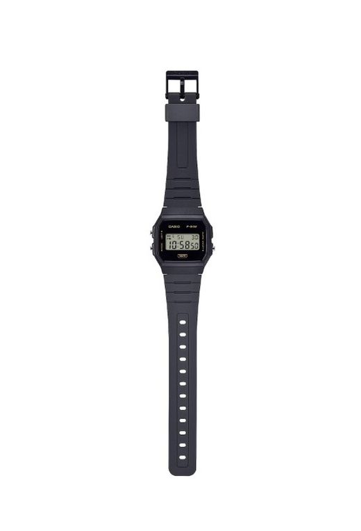 Reloj digital Casio Unisex F-91 color negro y detalles marrones