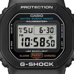 Relógio digital G-Shock DW-5600 resistente a choques na cor preta
