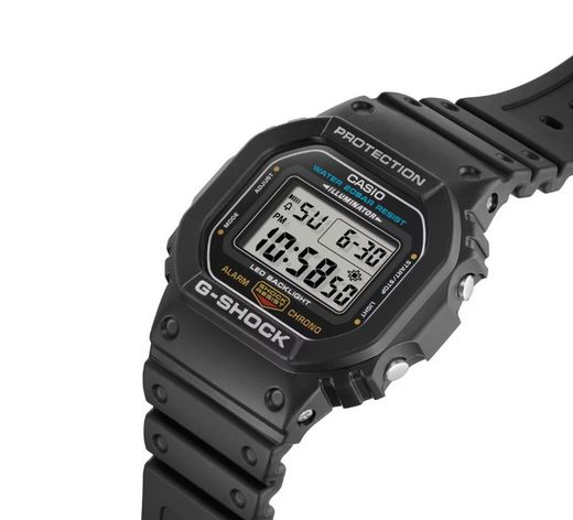 Relógio digital G-Shock DW-5600 resistente a choques na cor preta