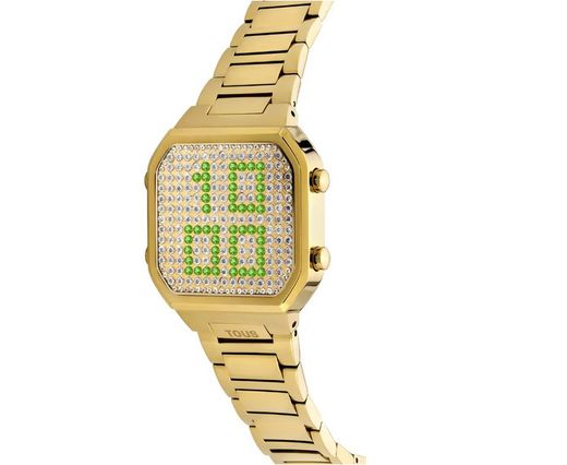 Reloj Digital Tous D-Bear leds circonitas Gold