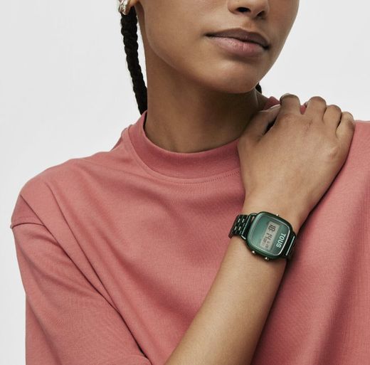 Reloj Digital Tous D-Logo de Aluminio color verde