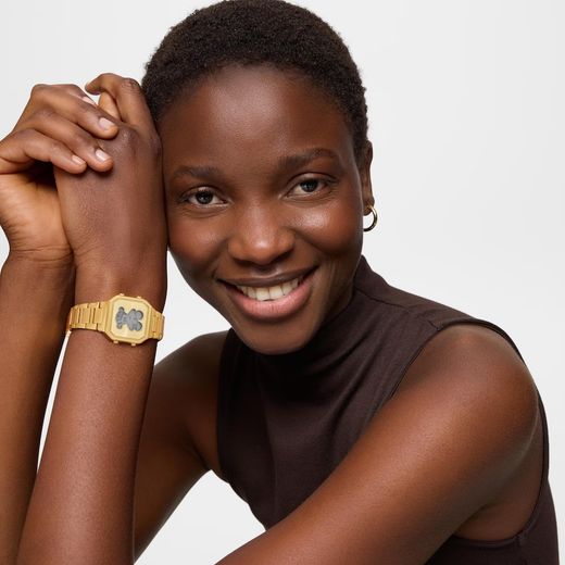 Reloj Digital Tous Mini D-Bear Gold