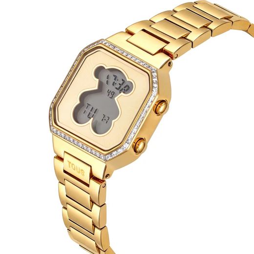 Reloj Digital Tous Mini D-Bear Silver Star Gold