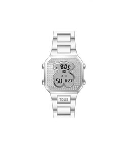 Reloj Digital Tous Mini D-Bear Silver Doble Star