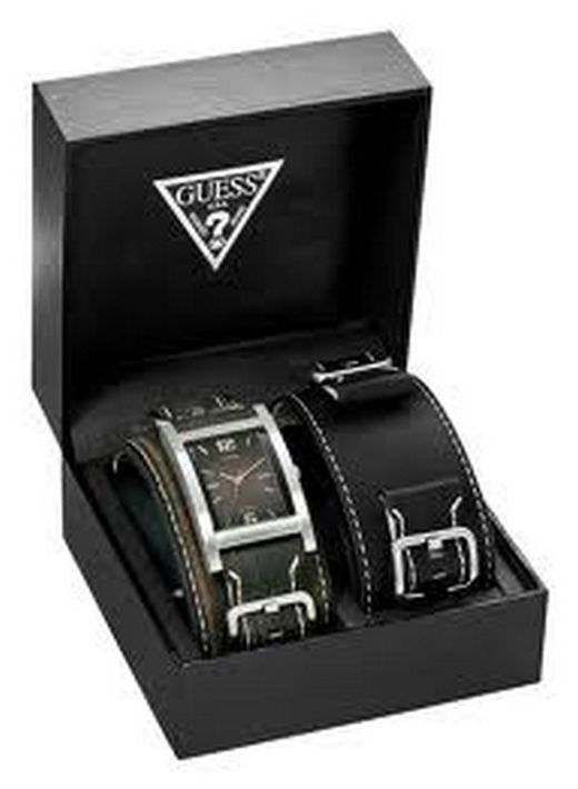 Reloj guess gents  hombre pvd- chapado  3 agujas piel