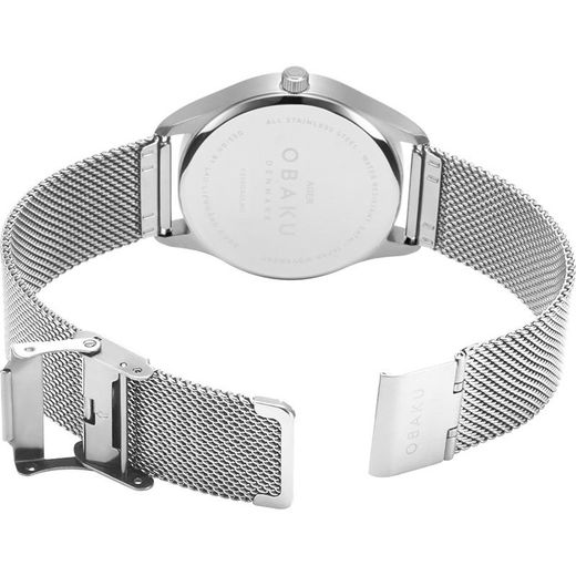 Reloj hombre acero con esterilla y esfera azul