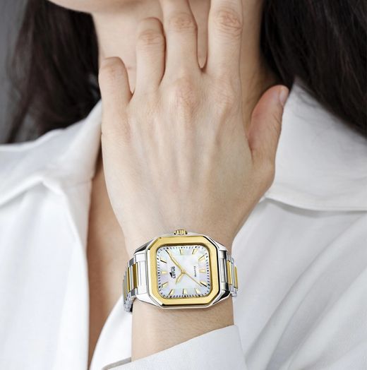 Reloj Lotus Square 18969/2 Combinado Nacarado