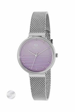 Reloj marea para mujer en acero con esfera lila degradado