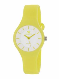 Reloj marea de mujer con silicona amarilla