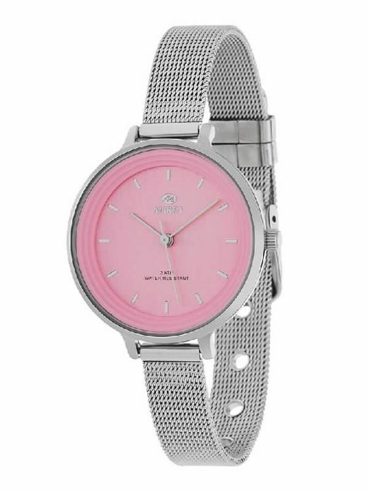 Reloj marea de mujer con esterilla y esfera rosa