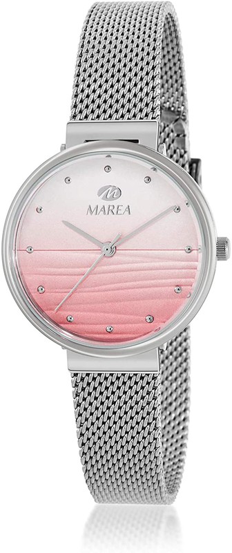 Reloj marea para mujer en acero con esfera rosa degradado — Miralles  Arévalo Joyeros