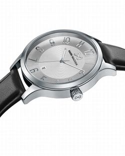 Reloj Mark Maddox de hombre en acero, correa de piel y esfera blanca