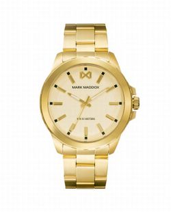 Reloj Mark Maddox de hombre en acero Ip dorado y esfera dorada