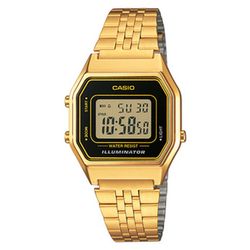 Reloj mediano casio vintage dorado LA680  con esfera negra