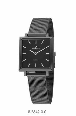 Reloj nowley de mujer en brazalete de esterilla negra