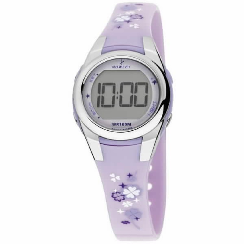 Reloj nowley digital de niña con correa de silicona lila
