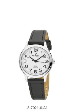 Reloj nowley de mujer en acero con correa de piel negra