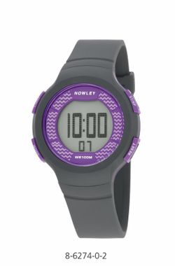 Reloj Nowley digital gris y lila
