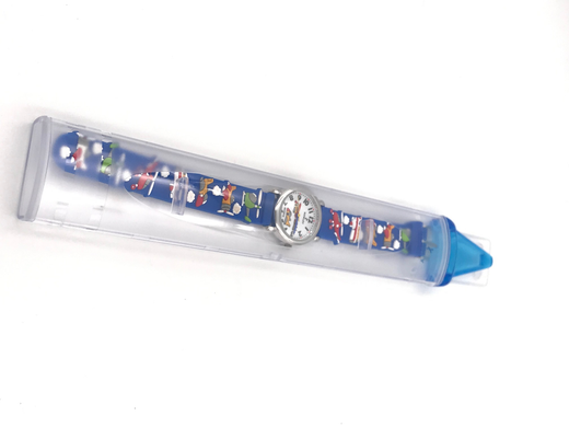 Nowley Kinderuhr mit blauem Silikonarmband und Flugzeugmotiv