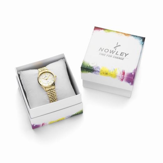 Reloj Nowley pequeño con brazalete extensible, números en cursiva