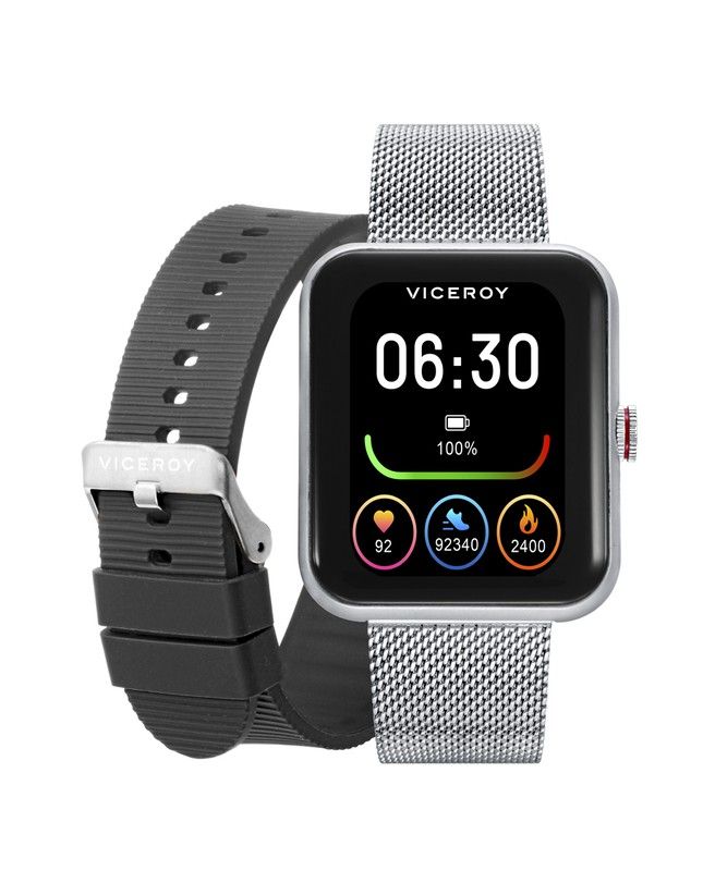 Reloj Smart Pro 41119-00 Viceroy cuadrado plateado Correa Extra