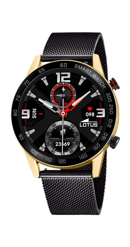 Reloj Smartwatch 50019/1 Lotus negro y dorado, recibe y realiza