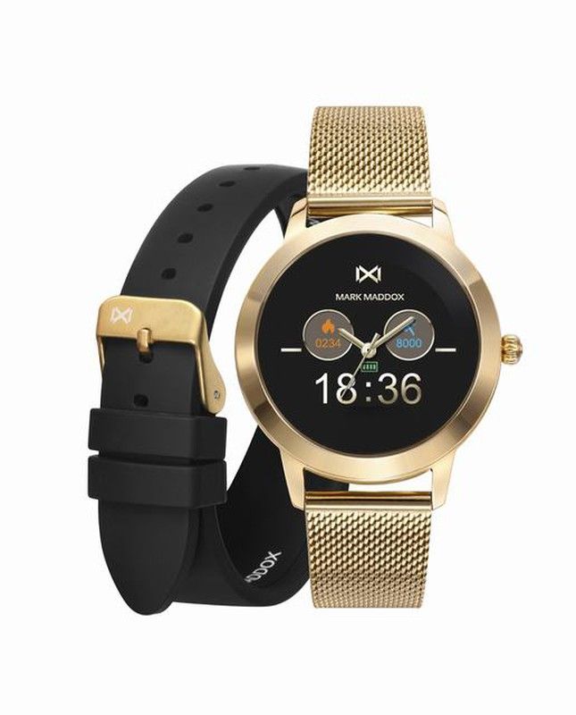 Reloj Smartwatch de mujer Mark Maddox dorado con correa de regalo