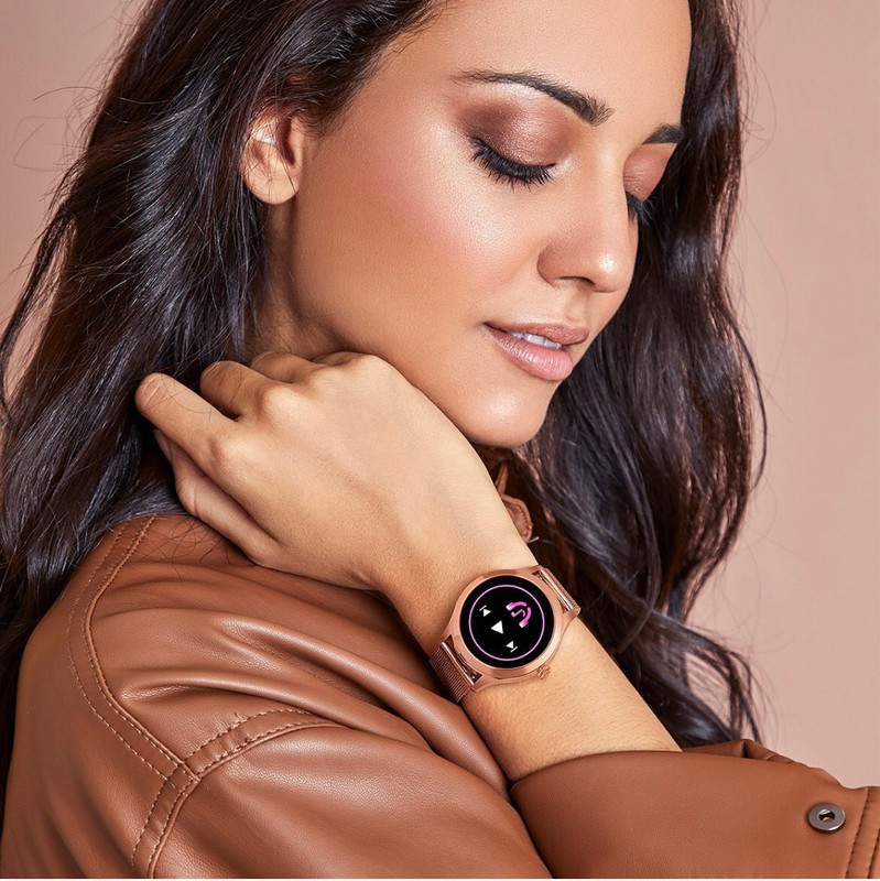 Reloj Smartwatch Marea con 2 correas silicona rosa nude y