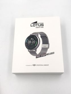 Reloj Smartwatch unisex Lotus con dos correas, acero Ip negro y silicona negra