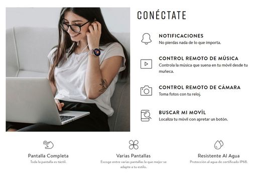 Reloj Smartwatch unisex Lotus con dos correas, acero Ip negro y silicona negra