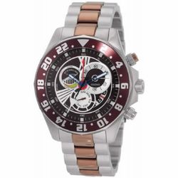 Reloj stührling de hombre combinado acero con brown y alarma