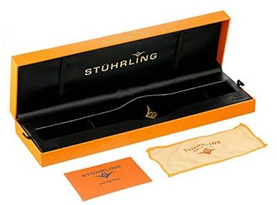 Reloj stührling hombre con correa de piel negra