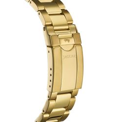 Montre Suisse Jaguar en acier doré avec cadran noir