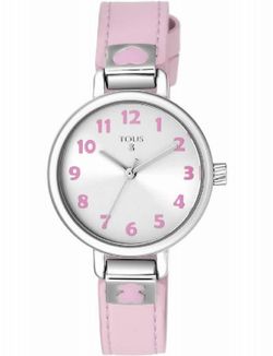 Reloj tous de niña con correa de piel rosa