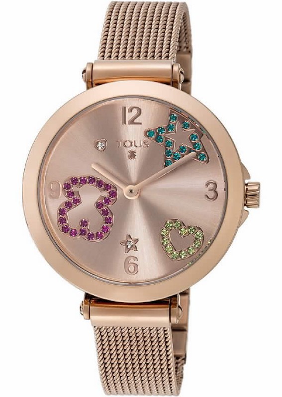 Reloj de acero Pvd rosado con esterilla — Miralles Arévalo Joyeros